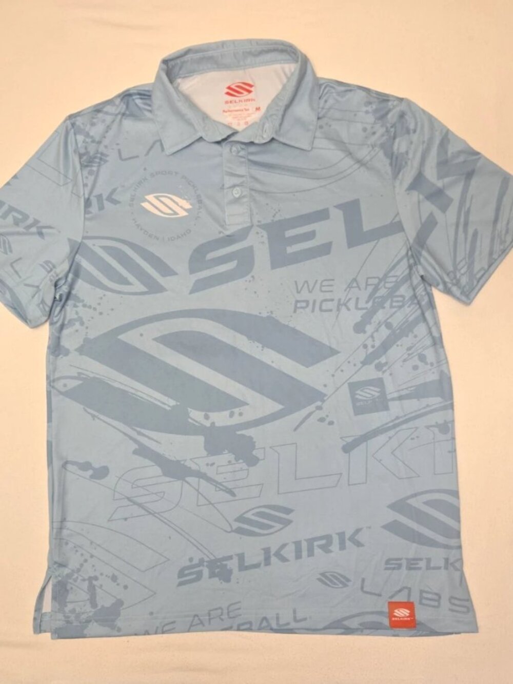 SELKIRK "We Are Pickleball" Men's Performance S/S Polo Shirt.  Sz. Medium.